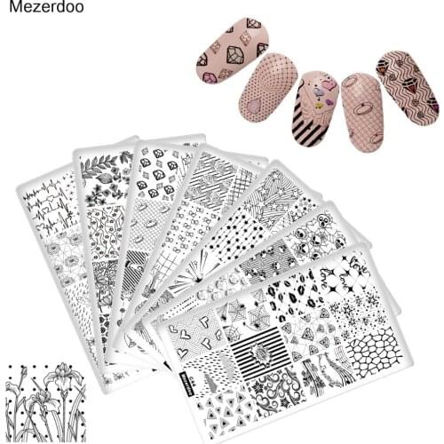 Nail Art Stamping Plate Skull Flower Mixed DIY Nails Image Stamp Stamping Plates Manicure Template for UV Gel Polish Painting