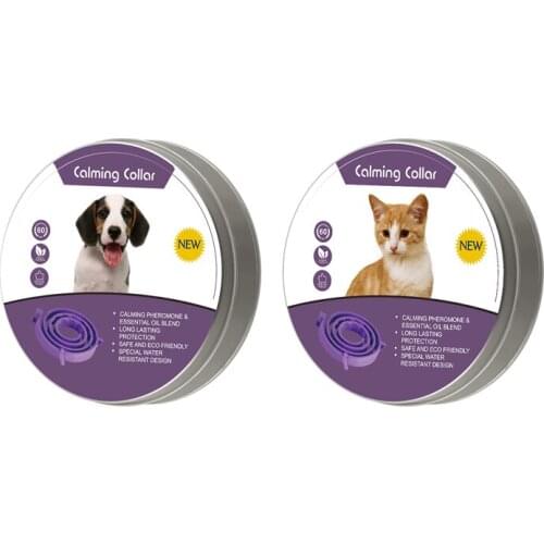 Pet Collar Cat And Dog Pacify Collar To Relieve Anxiety Pet Calm Collar Adjustable Neck Strap Remove Restlessness Dogs Supply