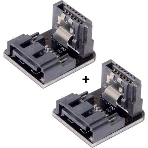 1 Pair (2pcs) SATA Adapter SATA 7Pin male to 7pin female 90 Degree Angled Adapter Mainboard Motherboard for Desktops SSD HDD