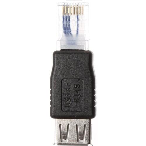 2Pcs USB Type A Female To Ethernet Internet RJ45 Male Connector Converter Adapter