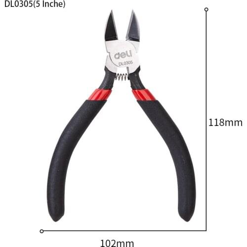 Deli 5/6 Inch Nozzle pliers 60#Chrome Vanadium Steel Forging Has Many Uses Hand Tools Adhesive non-slip handle