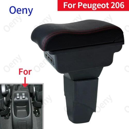 For PEUGEOT 206 Armrest 207Car Armrest box center Interior Parts Retrofit parts Storage box auto accessories with USB LED