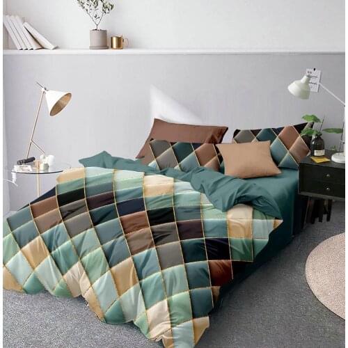 Queen King Size Bedding Set Geometric Duvet Cover Home Textile Bedroom Comforter Bed Linens (No Sheet)