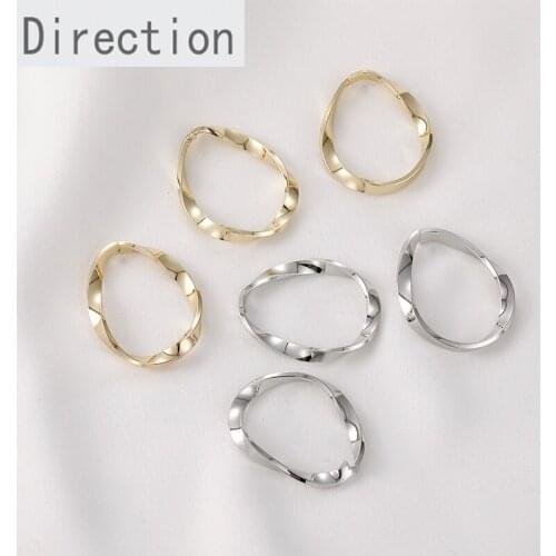 14k gold-clad, color-preserving copper plated open twisted flat wire oval geometric connection circle diy jewelry accessories