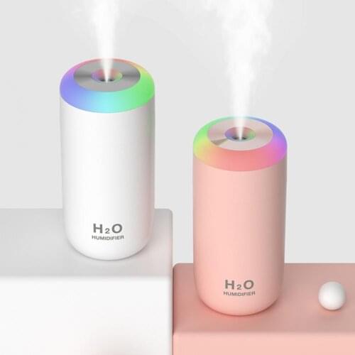 Solid Color Portable Portable Mini Car Humidifier 350ML Air Purifier Colorful Lights for Home
