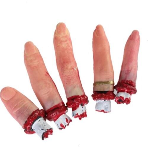 Realistic Life Size Bloody SEVERED FINGERS Body Parts Halloween Party Decor