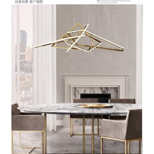 Nordic minimalist postmodern light luxury chandelier LED duplex building Yue hall design creative club business project