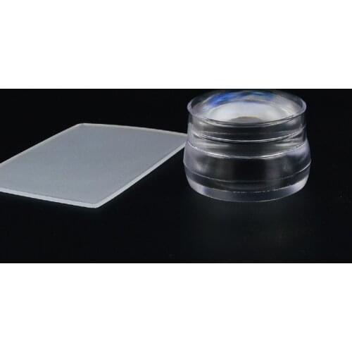 Handle Nail Art Stamper Scraper Rubber Head Pure Clear Silicone Stamper For Nail Art Stamping Plate Nail Stamping Template Tools
