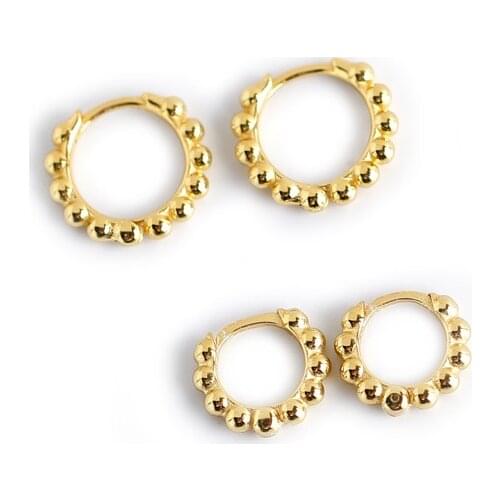 925 Sterling Silver Earring Fashion Small Bead Rivet Ear Ring Cute Ear Bone Ear Buckle Trend Simple Wild Girl Boy Women Ear Jewe