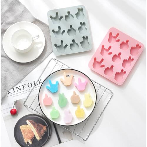 Gesture pattern silicone baking mold ice cube chocolate fudge cake mold 3D I love you gesture cake decoration tool