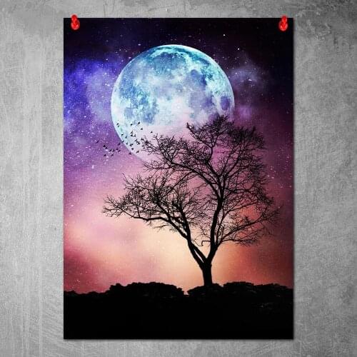 Modern Canvas Poster Moon Tree Wall Art Painting Nordic Posters and Prints Wall Pictures for Home Decor No Frame