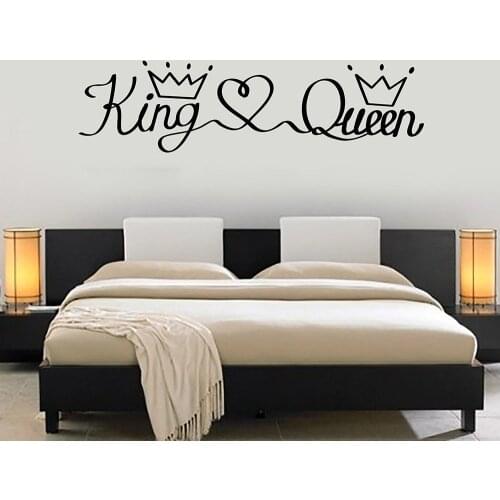 Queen King Lettering Crown Vinyl Wall Decal Home Decor Bedroom Art Mural Wall Stickers Gift