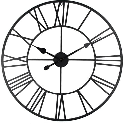Vintage 80cm Wall Clock Vintage Wrought Metal Industrial Iron Rome Art Clock Watch Saat Classic Digital Clocks