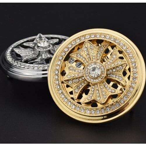 Rotatable mens belt buckle with diamond, rotatable mesh explosion-proof alloy belt head wear-resistant round buckle 3.8