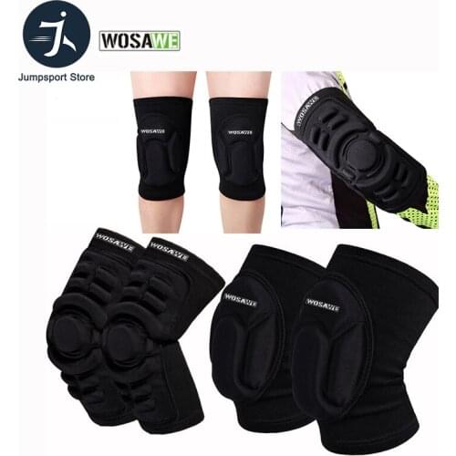 WOSAWE 4pcs Knee Elbow Pads Football Volleyball Extreme Sports Knee Pads Brace Support Cycling Knee Protector Kneepad Rodilleras