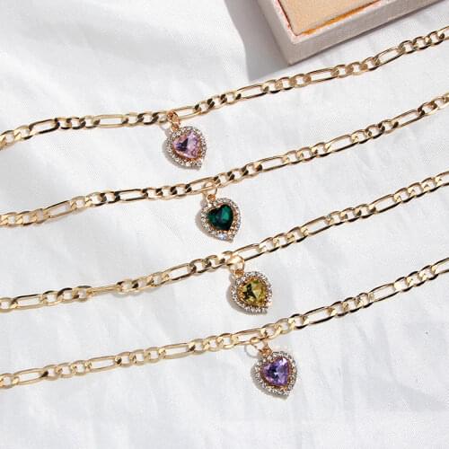 Flatfoosie 2Pcs/Set Fashion Heart Crystal Anklets Bracelets For Women Gold Silver Color Simple Anklets Summer Beach Foot Jewelry