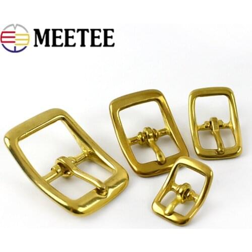 2pcs Meetee 13/16/20/25mm Pure Copper Brass Pin Belt Adjustment Buckles Bag Luggage Webbing Collar Diy Leather Accessories F1-38