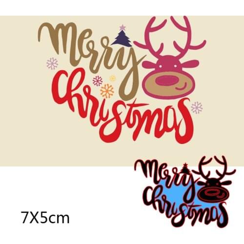 70*50mm Merry Christmas New Cutting DIES Stencil DIY Scrapbook Embossing Card Craft Template Paper Photo Album