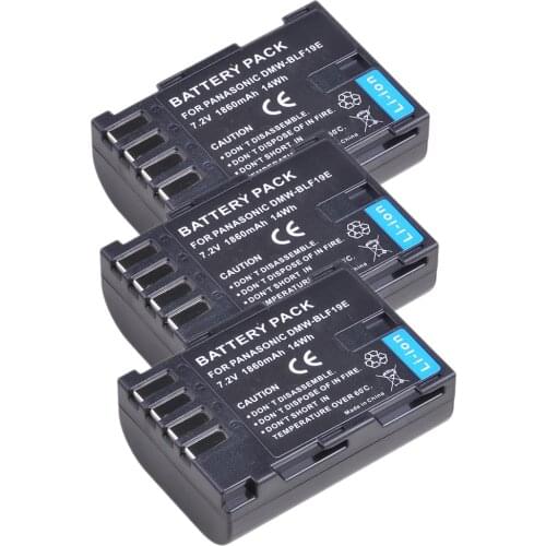 3x1860mAh DMW-BLF19E DMW-BLF19 Battery DMW BLF19 BLF19 BLF19E batteries for Panasonic Lumix GH3 GH4 GH5 G9 DC-GH5LGK
