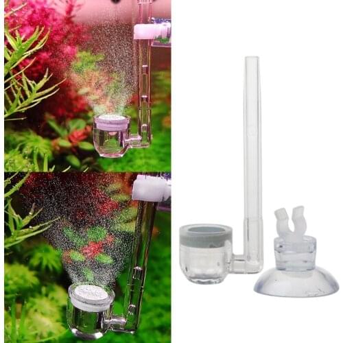 Aquarium CO2 System Bubble Diffuser U Shaped Atomizer Arcylic Tube with Suction Fish Tank Air Bubble Disk