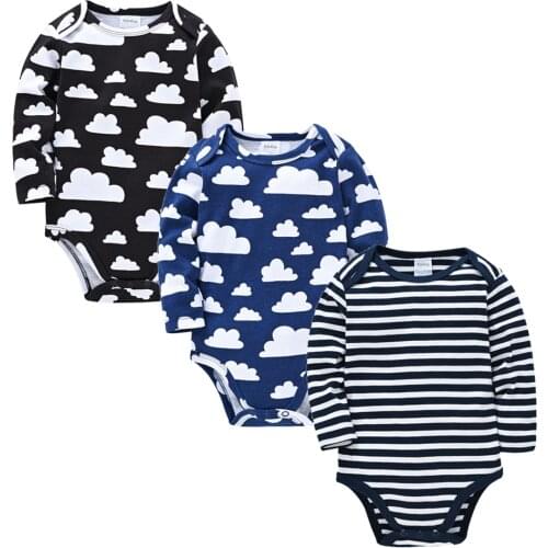 Kavkas Baby Bodysuit 3 pcs/set Long Sleeve 100% Cotton ropa de bebe Unisex Newborn Clothes Autumn Outwear