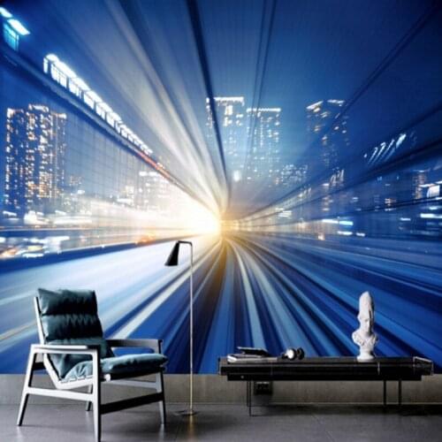 Dropship Colomac Wallpaper 3d Kids 3D Shuttle Light Channel Photo Wall Mural Modern Wallpaper Living Room Fototapeta Nowoczesna