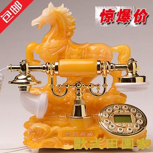 European telephone cable antique telephone fashion retro home office landline calls show special offerroom Art Statue