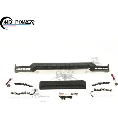 G class w463 front bumper lip PU material G63 G65 front lip with LED lights and vents front bumper diffuser