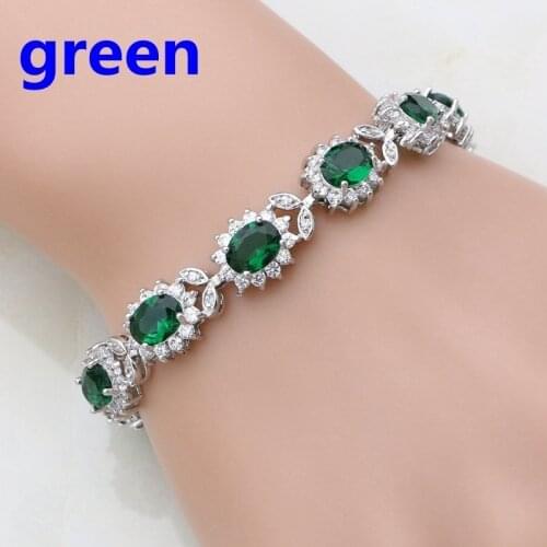 Glamour Ladies Oval Rainbow Sparkling Bracelet Jewelry Bracelet