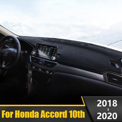 For Honda Accord 10 2018 2019 2020 10th Car Dashboard Avoid Light Pad Instrument Platform Desk Cover Mats Carpets Accessories