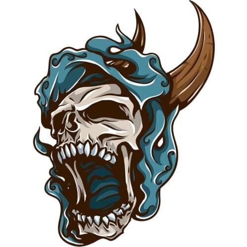 Creative Roaring Demon Skull Car Sticke Accessories Vinyl Motorcycle Windshield Car Window Car Styling Decal 16*12cm