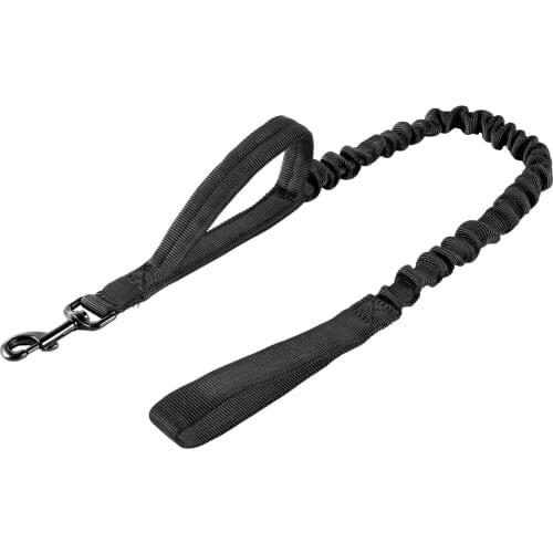 Nylon Tactical Dog Training Bungee Leash with Control Handle Quick Release Nylon Leads Rope (Black)