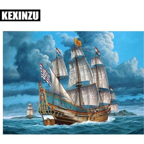 New 5D Diamond Embroidery Full square/Round rhinestone,sailboat,Diamond painting Mosaic,needlework Wedding decoration