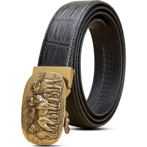 New Men Genuine Leather Belt Automatic Buckle Male belt Fashion Designer High Quality Cowhide Business Mens belts luxury
