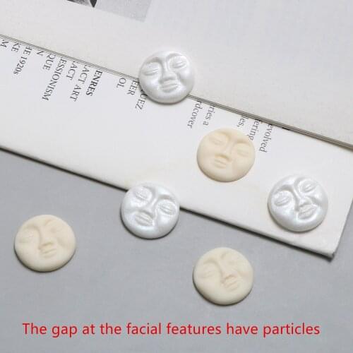 New style 50pcs/lot 17mm human face geometry rounds shape resin flatback beads diy jewelry earring/garment accessory