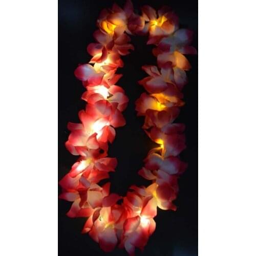 NEW THICK LED HAWAIIAN LEI HULA LIGHT UP FLOWER GARLANDS NECKLACE PARTY COSTUME LOT WEDDING CARNIVAL