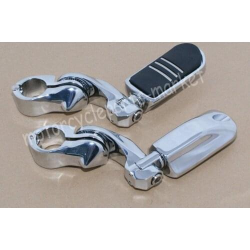 360 degree Adjustable Foot Pegs Footrest 32mm 1-1/4 " Engine Guard Short Angled Universal For Harley Honda Suzuki Yamaha