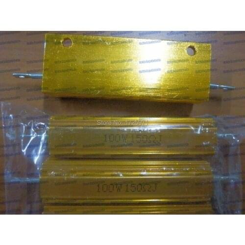 RX24 100W Watt Power Metal Shell Aluminium Gold Resistor RX24 1R 2R 3R 4R 5R 6R 8R 10R 15R 20R 30R 40R 50R 100R 200R 220R 1K