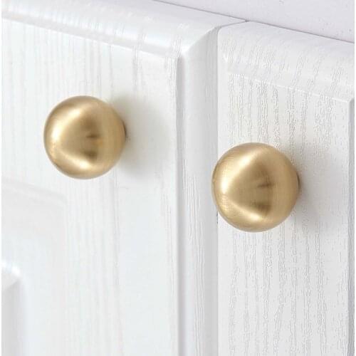S/M/L Ball Shaped Cabinet Door Knob Handle Furniture Drawer Pulls Wardrobe Golden Furniture Handles Also Can Use As Wall Hooks