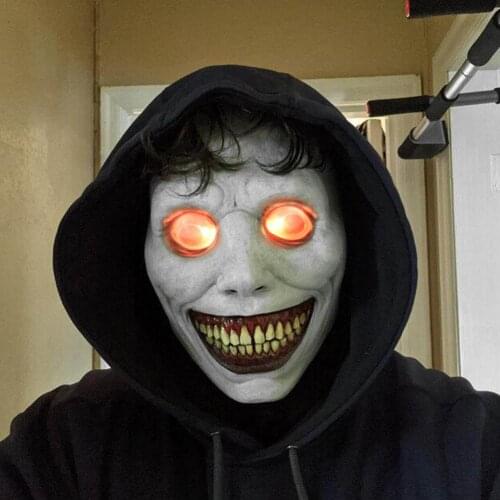 Halloween Scary Masque With Glowing Eyes Costume Party Props Adult Latex Hair Mask Creepy Witch Mask Halloween Costume Cosplay