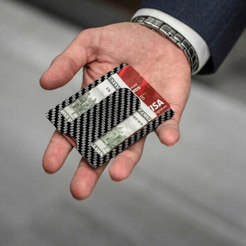 Ultra-thin carbon fiber mini Wallet RFID anti-theft credit card ID wallet