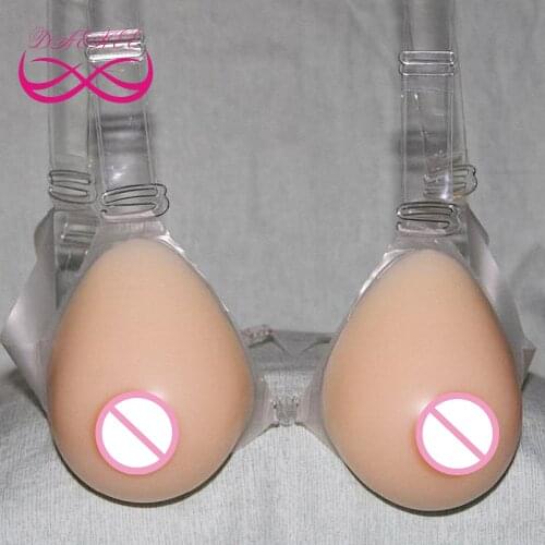 Teardrop 500g/Pair A Cup Silicone Fake Breast Forms Fake Boobs Tit Sexy Bust Chest With Straps For Men Crossdresser Drag Queen
