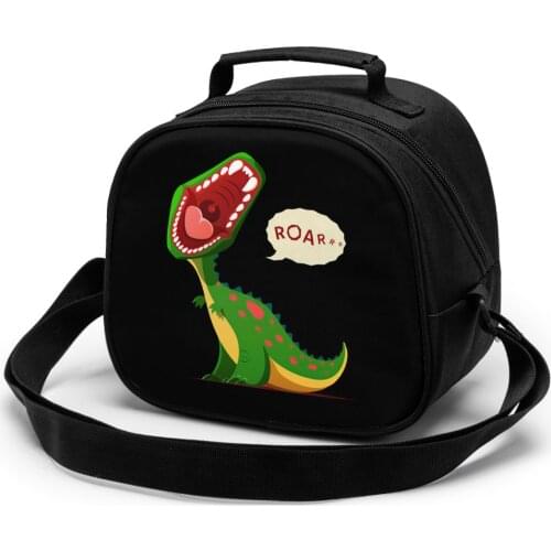 Vector Illustration Of Dinosaur Children fashion lunch bag thermal insulated bag travel casual insulated picnic bag