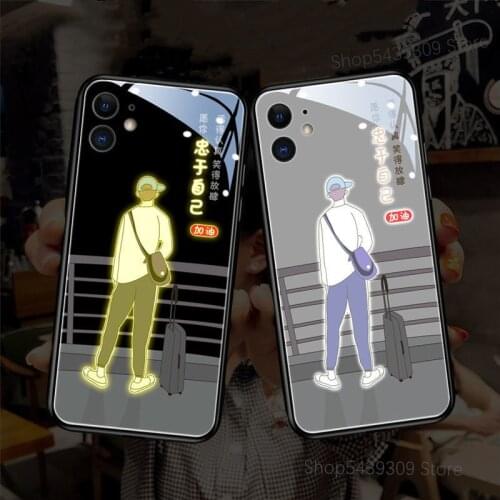 Vintage Shoulder Bag Cool Male Men Phone Case For iPhone 12 Mini 11Pro MAX XS 8 7 6 6S Plus XR LED Flash Cover Shell Coque Soft