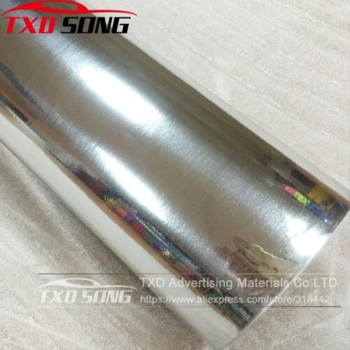 10/20/30/40/50/60CMX152CM/LOT Silver Chrome Mirror Vinyl Car wrapping Sticker Silver Chrome mirror car Vinyl with air Channels