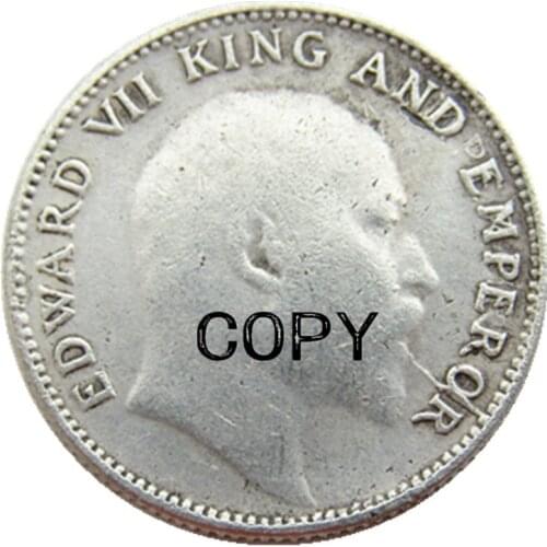IN(09) Indian 1/4 Rupee 1905 Ancient Silver Plated Copy Coins