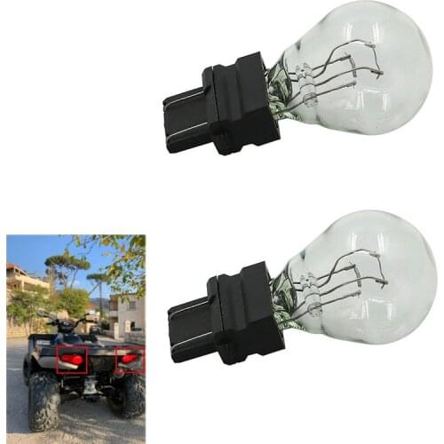 2pcs 3157 12V 27/7W Brake Tail Light Bulb Lamp For clear car external lights Polaris Sportsman Ranger 2003-17 ATV RZR Snowmobile