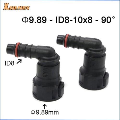 2pcs/lot 9.89mm 9.89 ID8 10x8 90 Degree Car Auto Plastic Female Connector Fuel Line Quick Connector Special For Ford Transit
