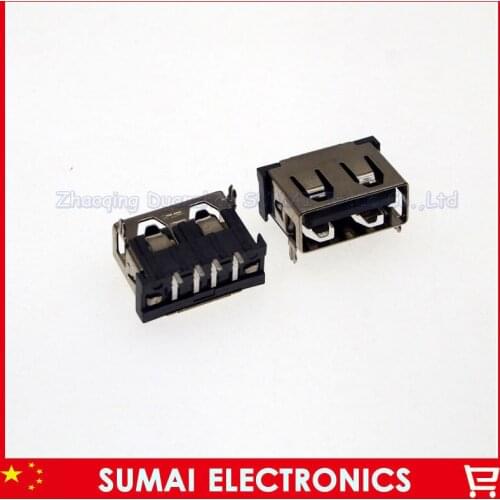 25pcs AF 180degree 4P Short type 1cm laptop usb female socket usb port