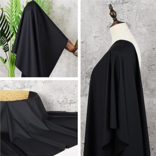 4-Way-Stretch Matte Lambskin Faux Leather Fabric Knit Spandex Backing PU Fabric for Dress,Black,White,Navy,Brown,by the meter